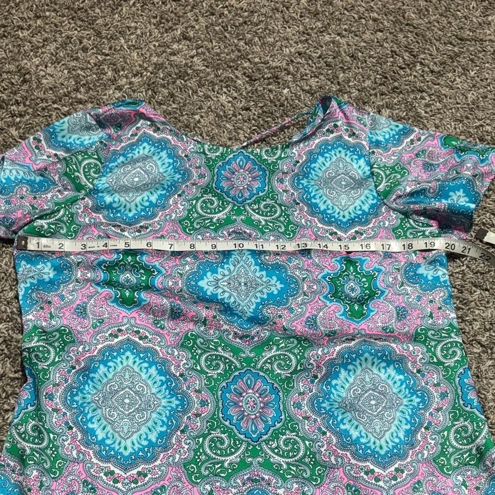 Talbots Blue and Green Paisley Blouse - Picture 7 of 10